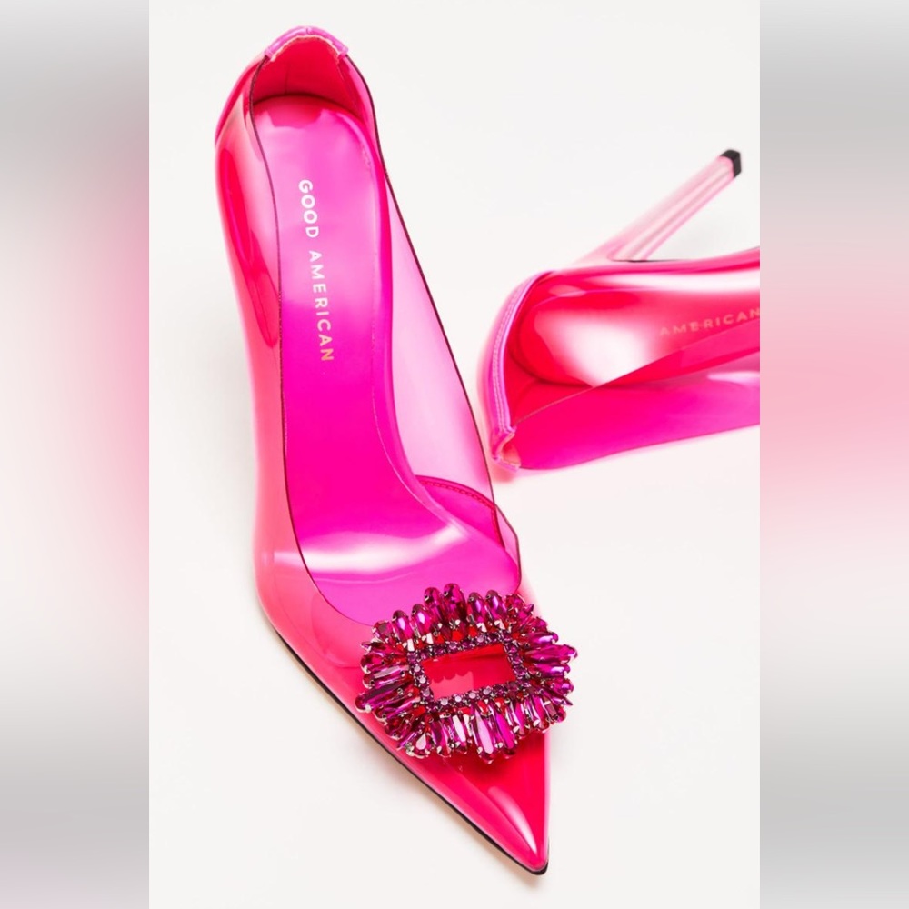GOOD AMERICAN PUMPS | WOMENS CINDER-F*CKING-RELLA PUMP HOT-PINK, size 7